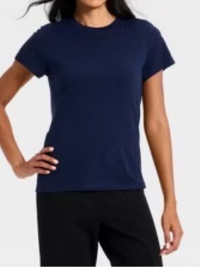 NWT A New Day Navy Blue Tee Size Large Basic Everyday Shirt